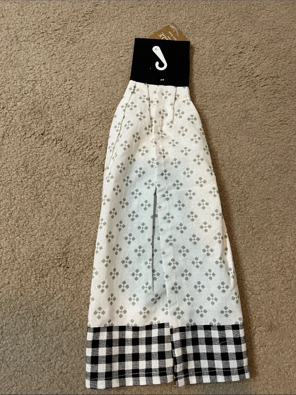 NEW Mabelle Home Sweet Home Tie Kitchen Towel | Farmhouse Black White Decor